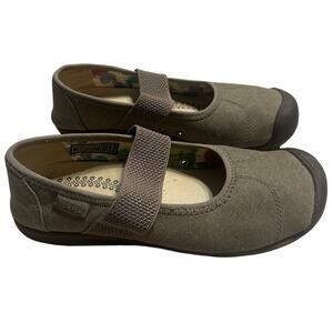 Keen Mary Jane Sienna Flats Women's Size 7.5 Comfort Shoes Neutral Canvas NWOT